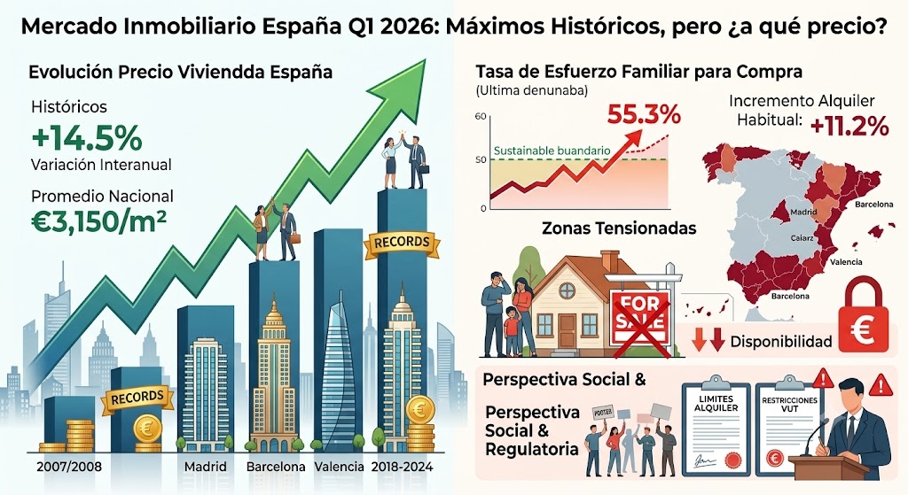 Mercado Inmobiliario España Q1 2026: Máximos Históricos, pero ¿a qué precio?